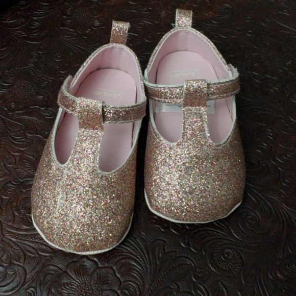 Carter's Other - Never Worn Carter's Glitter Baby Shoes Sz 6-9 Mos